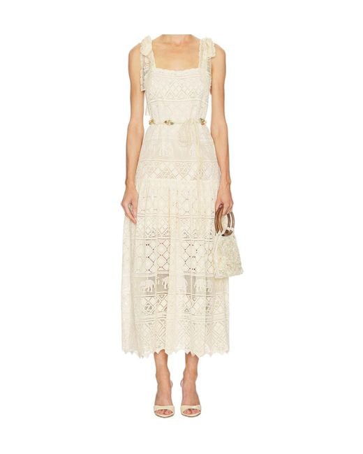 Zimmermann Natural Lace-Knit Maxi Dress