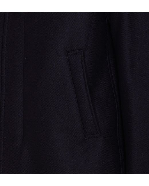 Herno Blue High Neck Long Coat for men
