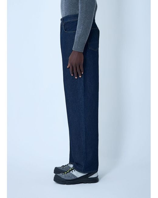 Stone Island Blue Logo Patch Loose Fit Jeans for men