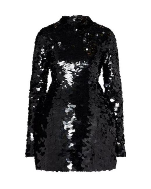 Sportmax Black Terfrite Sequined Jersey Minidress