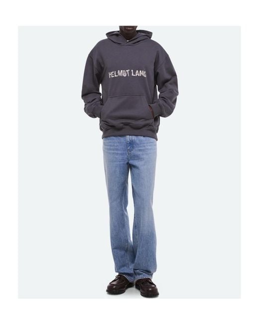 Helmut Lang Blue Long-Sleeved Hoodie for men