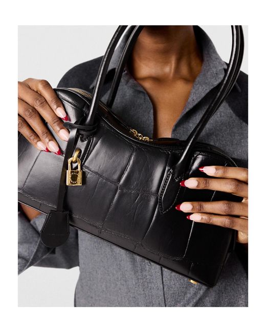 Stella McCartney Black Ryder Embossed Shoulder Bag