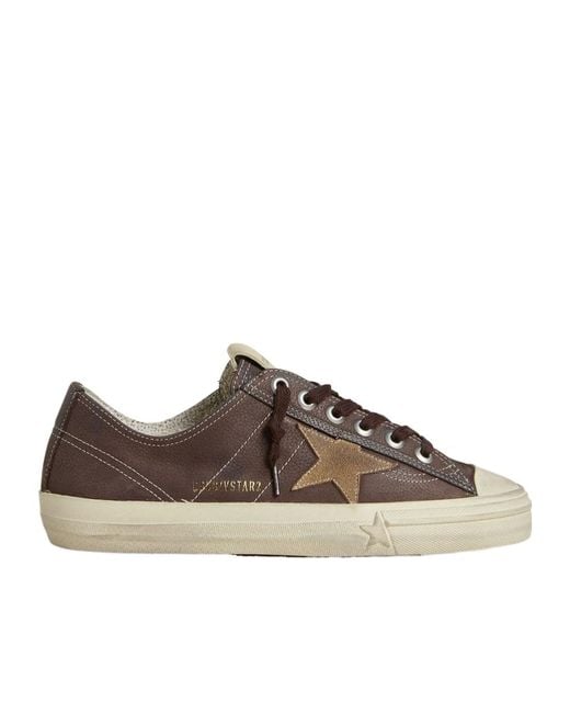 Golden Goose Deluxe Brand Brown V-Star Lace-Up Sneakers