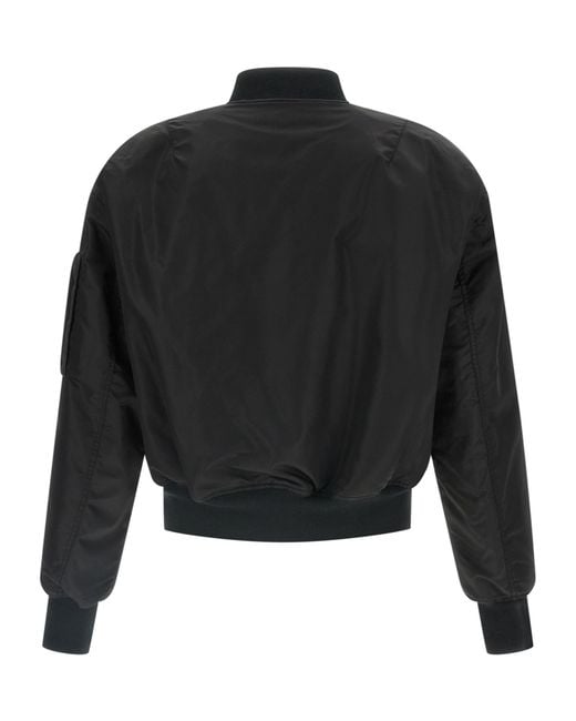 Entire studios Black Cropped Broad Bomber Jacket for men