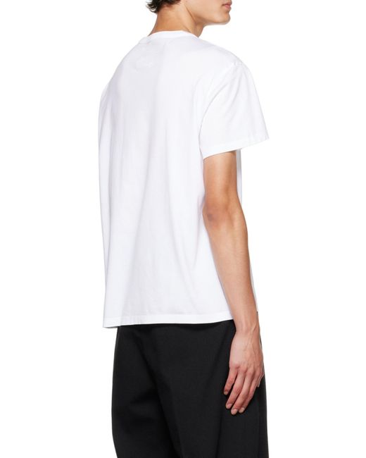 Maison Margiela White Logo Embroidered Crewneck T-Shirt for men