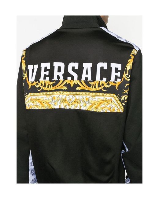 Versace Black Barocco Logo Print Jacket for men