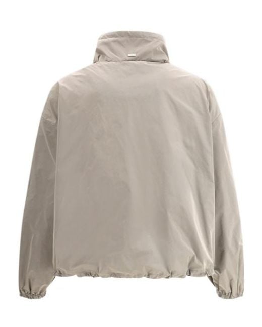 Herno Gray Drawstring Zip-Up Jacket