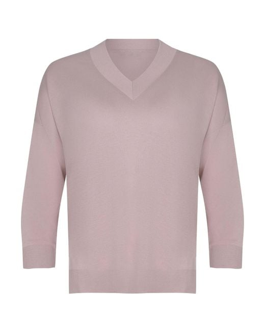 Herno Purple Glam Knit Effect Sweater