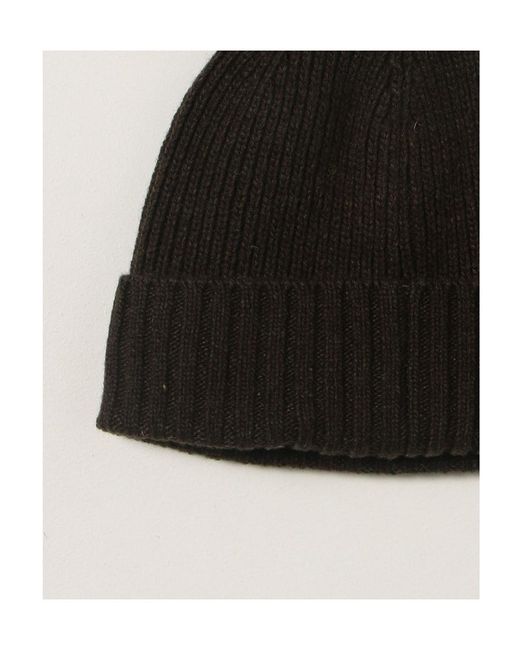 Barbour Black Ribbed-Knit Beanie for men