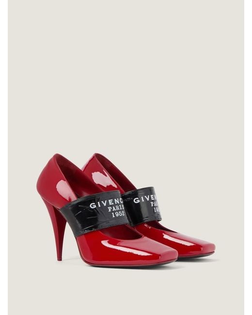 Givenchy Red Sliced Square Tape Pumps