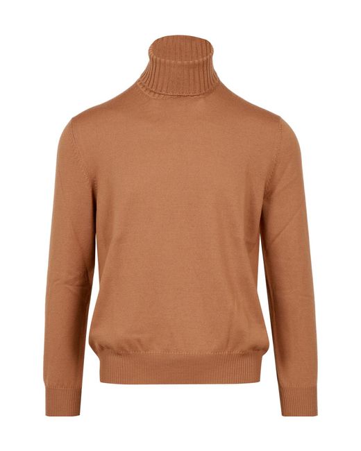 Gran Sasso Brown Turtleneck Sweater for men