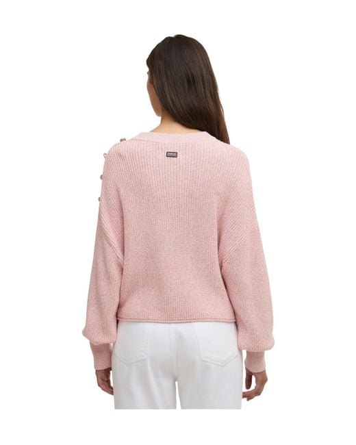 Barbour Pink Pure Cotton Knit Sweater