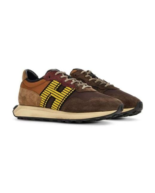 Hogan Brown H601 Lace-Up Sneakers for men