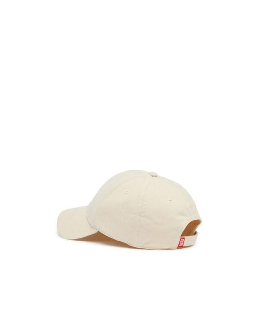 DIESEL White C-Run-Wash Logo Embroidered Baseball Cap for men