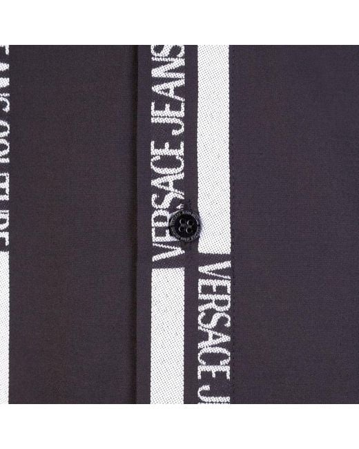 Versace Jeans Blue Logo Long-Sleeved Shirt for men