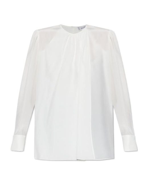 Max Mara White Silk Blouse
