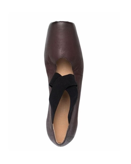 Uma Wang Brown Square-Toed Ballet Flats