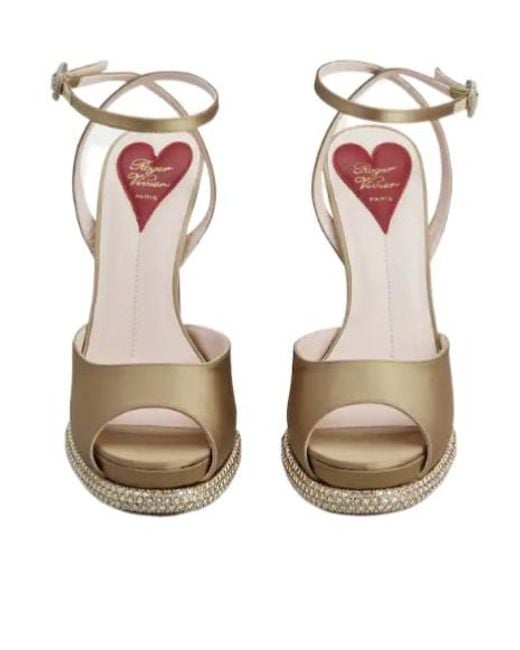 Roger Vivier Metallic Viv' Choc Platform Sandals