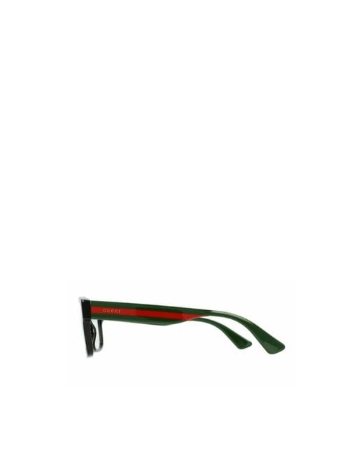 Gucci White Eyewear Rectangle Frame Glasses for men