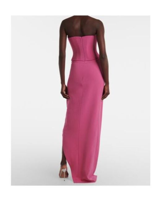 Alex Perry Pink Draped Crêpe Corset Gown
