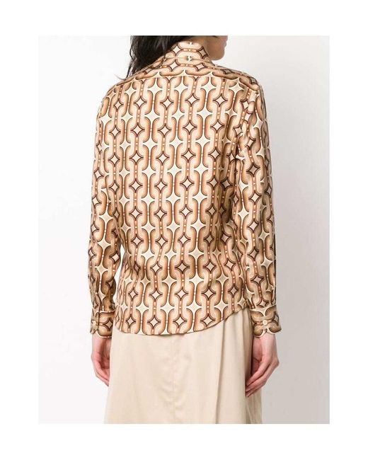 Céline Natural Silk Multi-Color Printed Shirt
