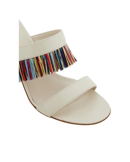 Ferragamo White Fringed Sandal