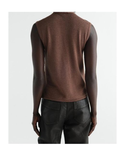 Lemaire Brown Asymmetrical Cardigan