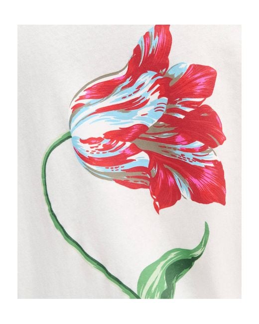 KENZO White Tulip Long Sleeves Relax T-Shirt