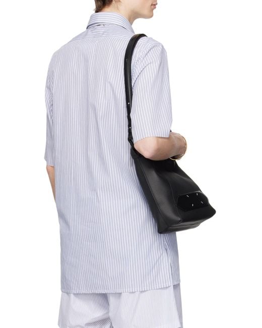 Maison Margiela Blue Striped Buttoned Shirt for men