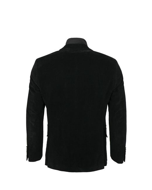 Karl Lagerfeld Black Single-Breasted Zipper Suit Jacket for men