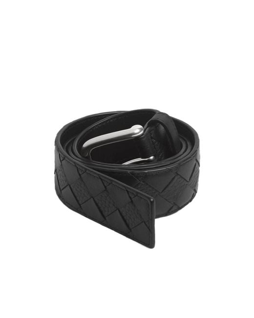 Bottega Veneta Black Intrecciato Belt for men