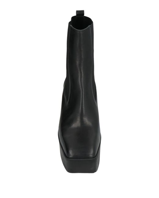 Rick Owens Black Minimalist Leather Boots
