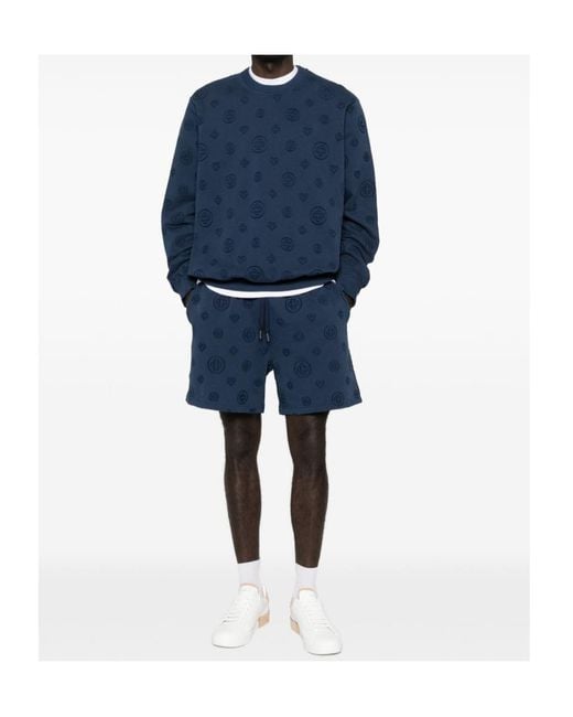 Casablanca Blue Monogram Drawstring Shorts for men