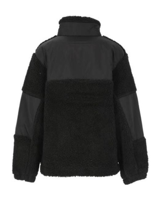 Rains Black Logo Detailed High Neck Jacket