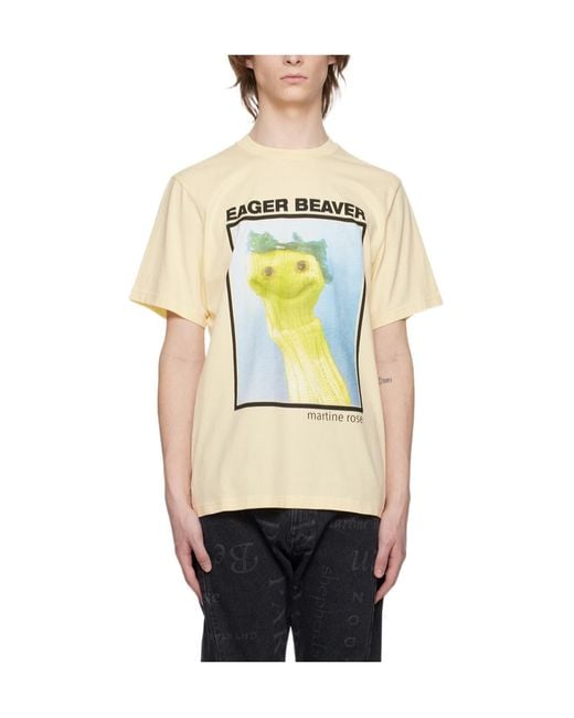 Martine Rose Metallic Graphic-Print Cotton T-Shirt for men