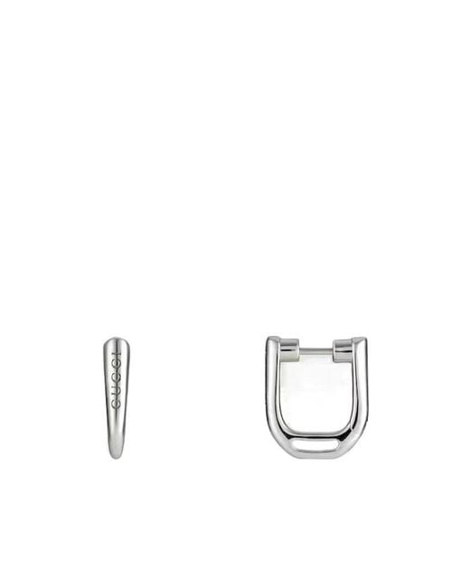 Gucci Metallic Staffa Small Hoop Earrings