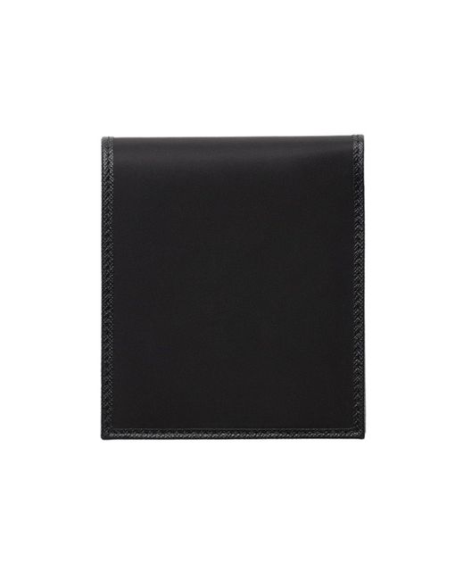 Prada Black Re-Nylon Logo-Plaque Bi-Fold Wallet for men