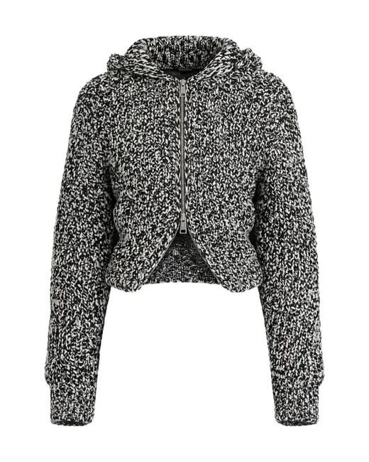 Nanushka Black Sonnet Knitted Hooded Jacket