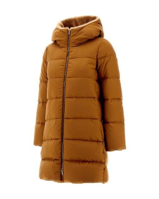 Herno Brown Quilted Zipped Jacket