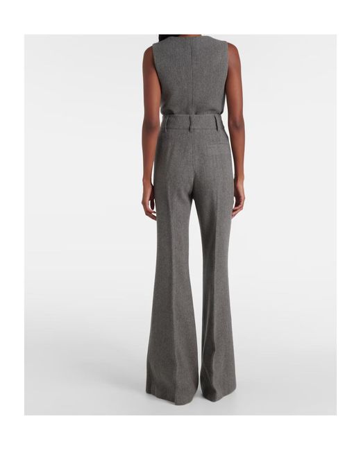Gabriela Hearst Gray Rhein High-Rise Wool And Cashmere Flared Pants