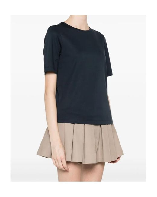 Herno Blue Side Slits Cotton T-Shirt