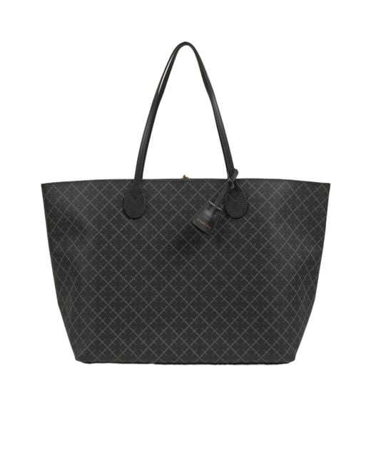 By Malene Birger Black Abi Monogram-Pattern Tote Bag