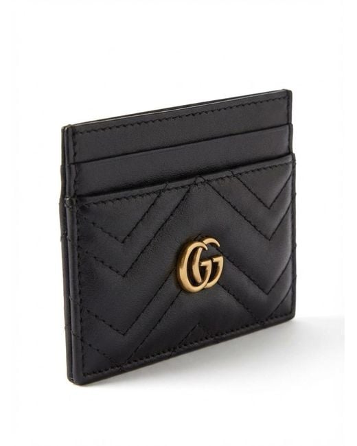 Gucci Black Gg Marmont Card Case