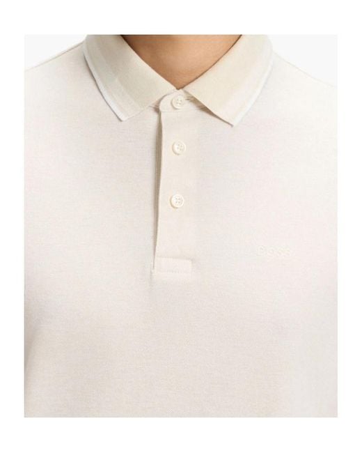 Boss White Piqué Polo Shirt for men