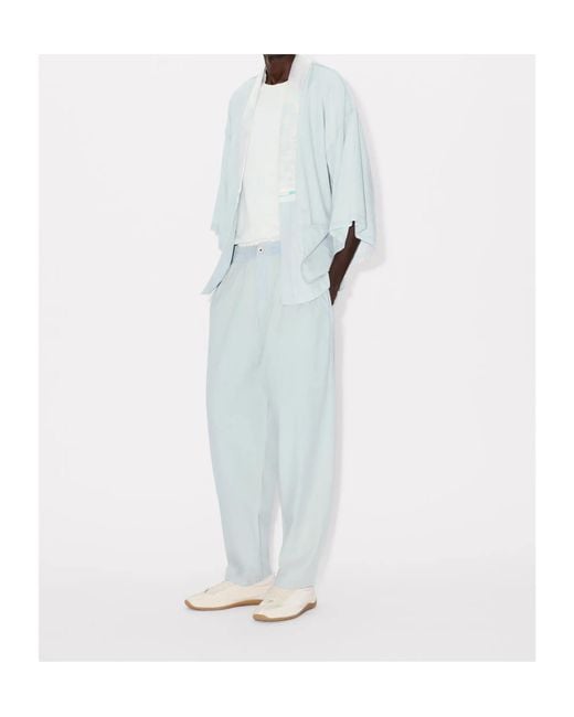 KENZO Blue Oversized Kimono Shirt for men