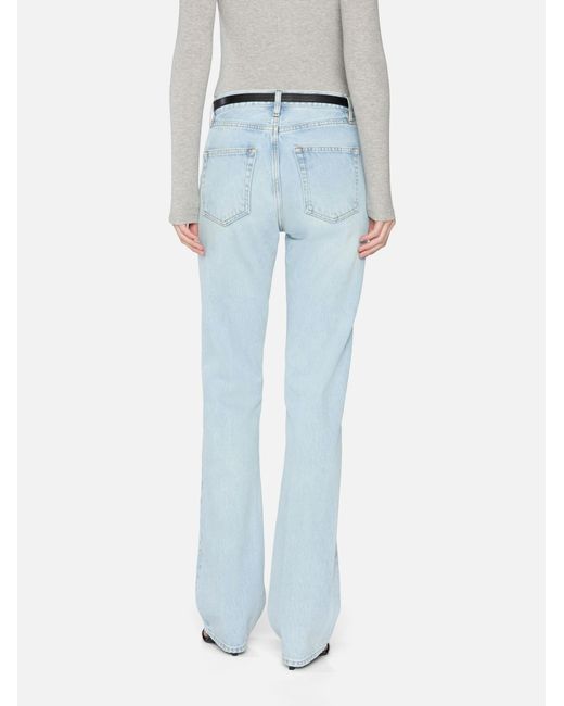 FRAME Blue High-Waisted Straight-Leg Jeans