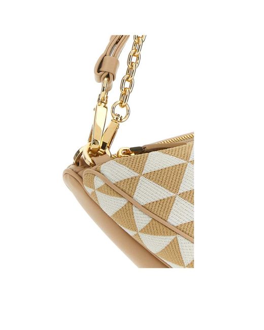 Prada White Symbole Logo Shoulder Bag