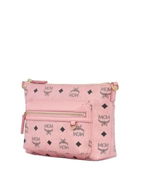 MCM Pink Monogram Shoulder Bag