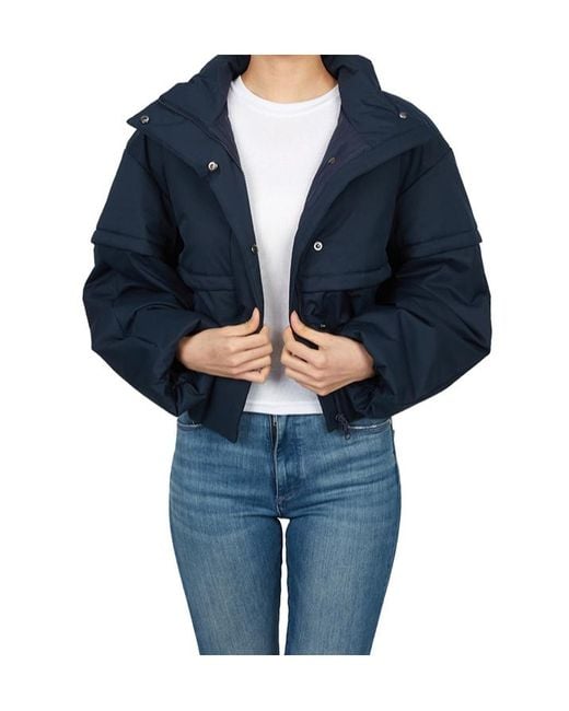 Max Mara Blue Long-Sleeved Cotton-Padded Jacket
