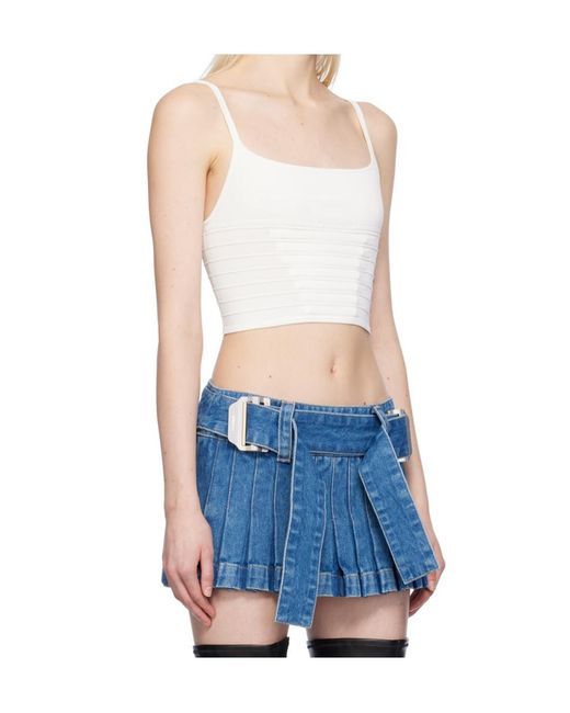 Dion Lee Blue Ventral Compact Cropped Top